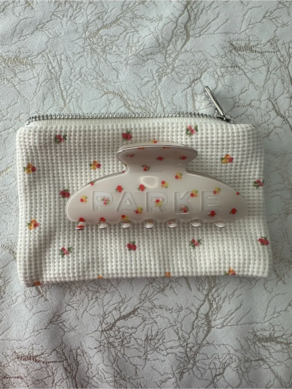PARKE Floral Sunset Claw Clip & Pouch
